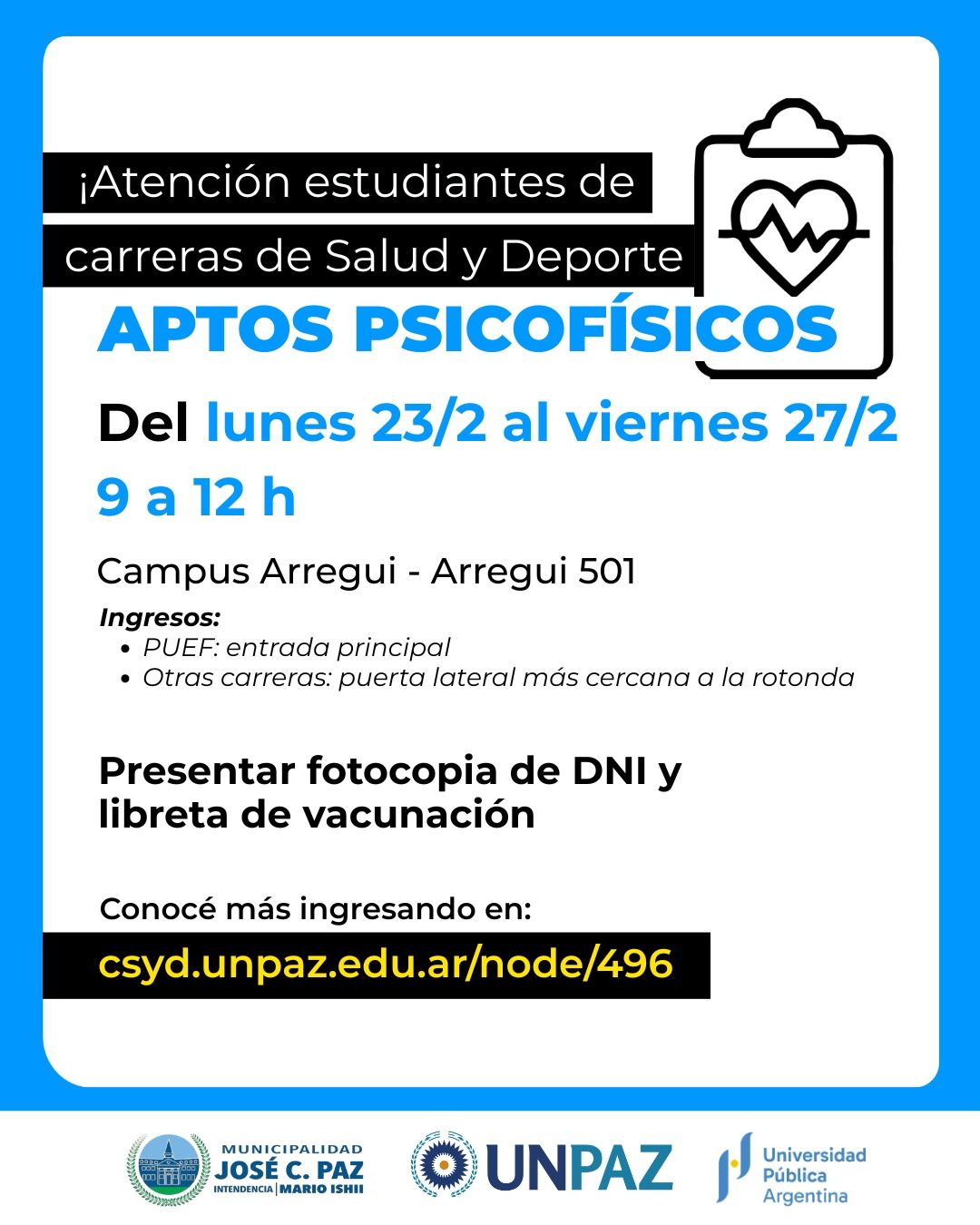 Aptos psicofísicos para estudiantes de carreras de salud y deporte