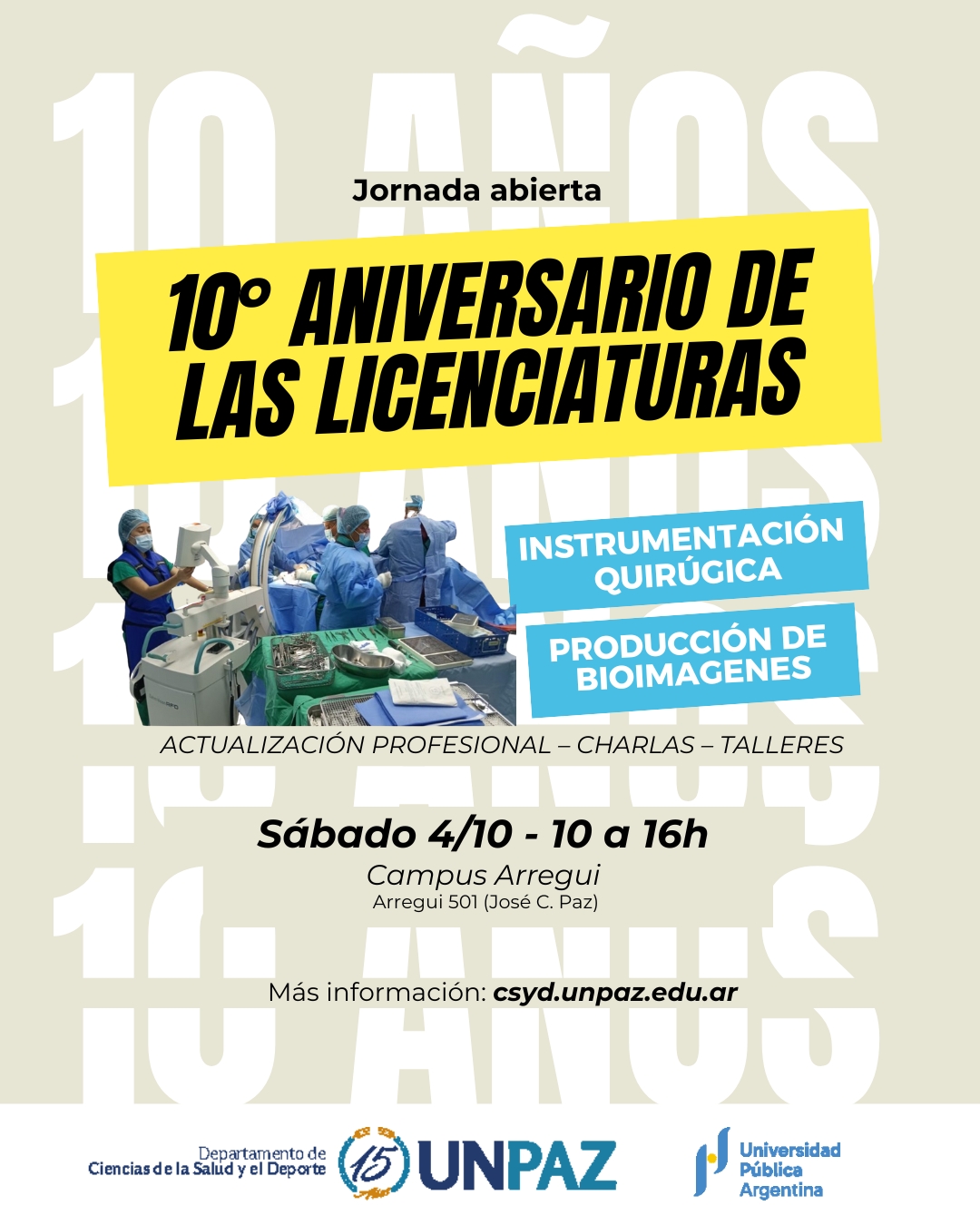 UNPAZ conmemora el 10º aniversario de las carreras de Bioimágenes e Instrumentación Quirúrgica