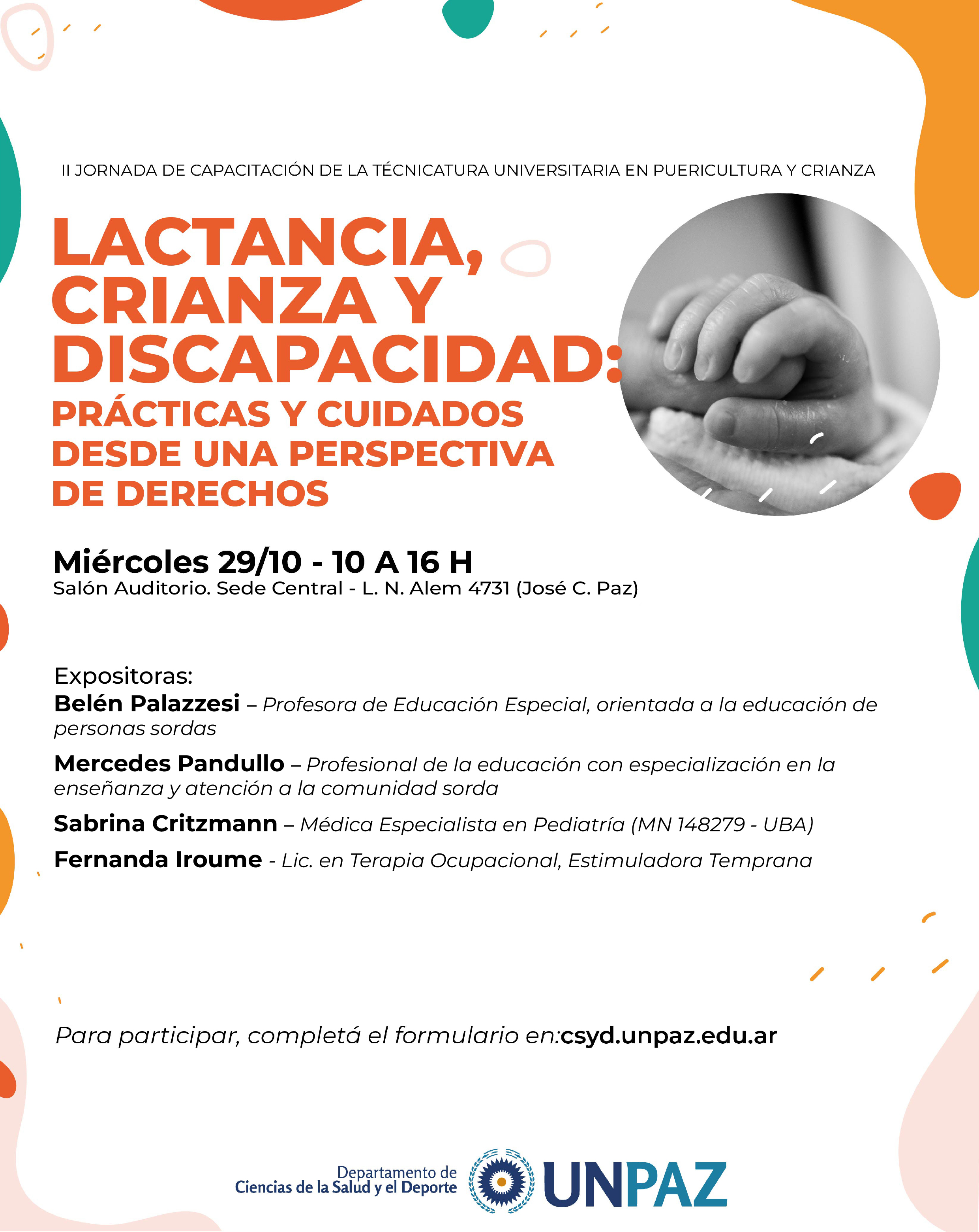 lI Jornada de Capacitación de la Tecnicatura Universitaria en Puericultura y Crianza: “Lactancia, crianza y discapacidad: prácticas y cuidados desde una perspectiva de derechos”