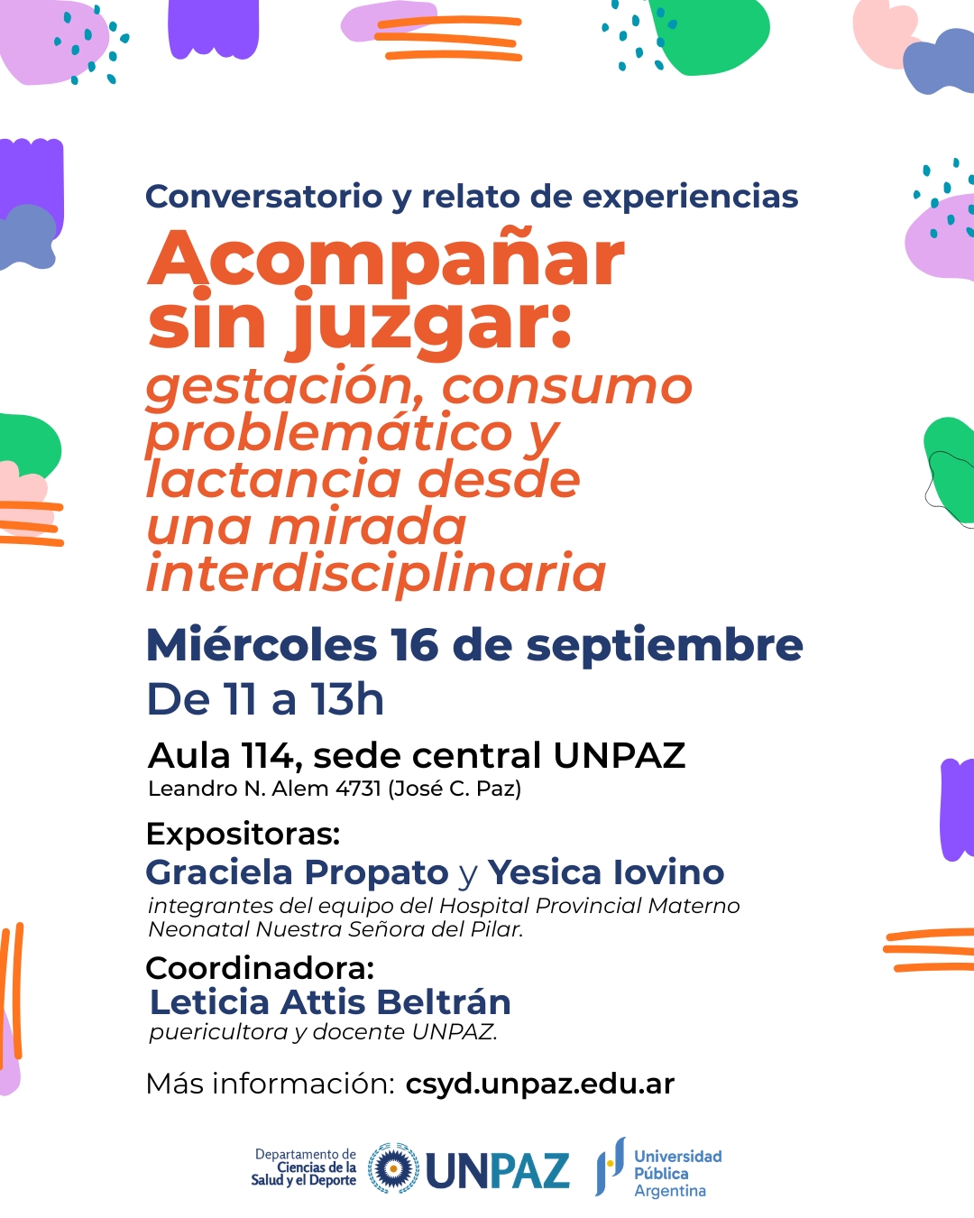 Conversatorio sobre gestación, consumo problemático y lactancia desde una mirada interdisciplinaria