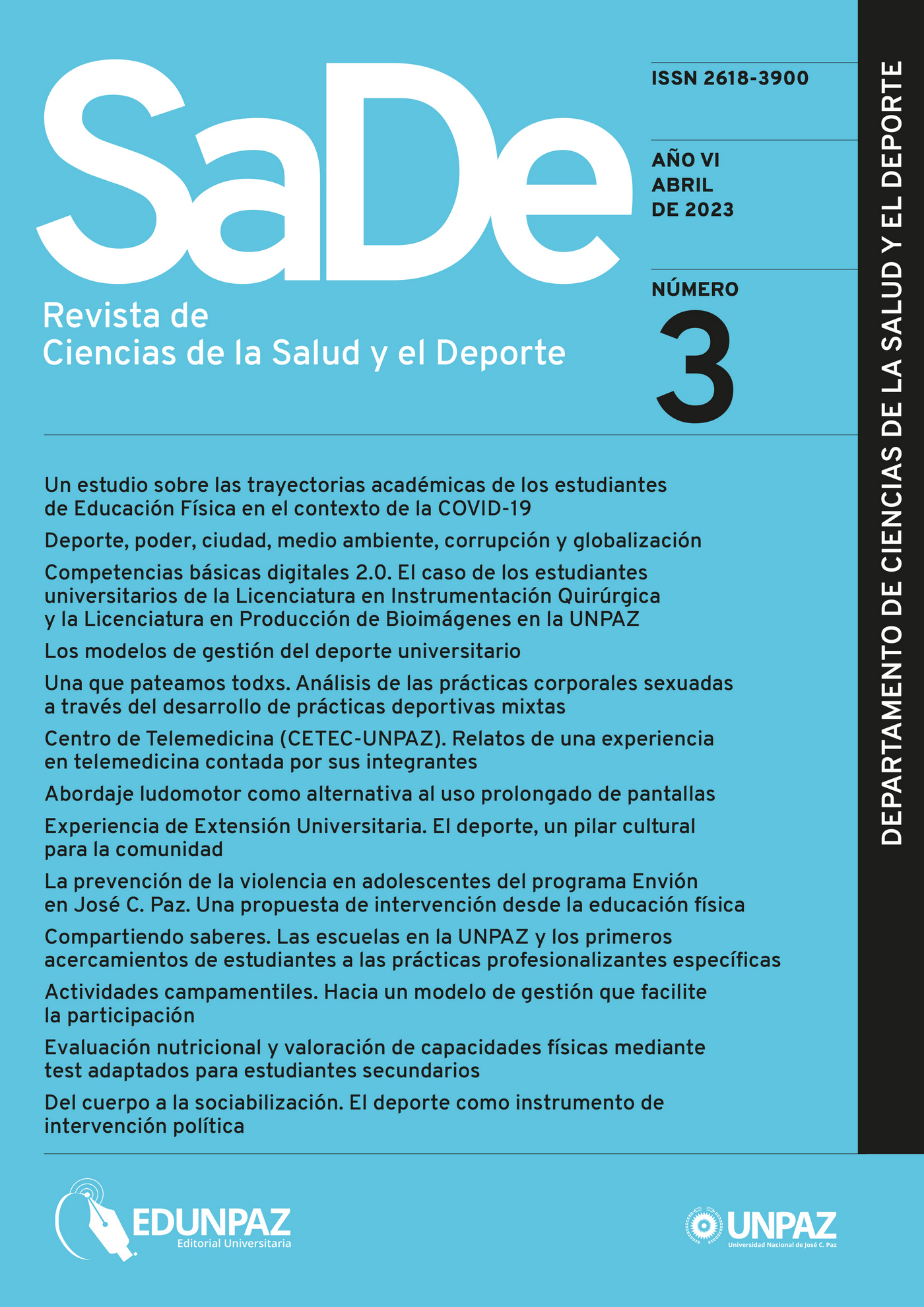 SaDe-Revista de Ciencias de la Salud y el Deporte N°3