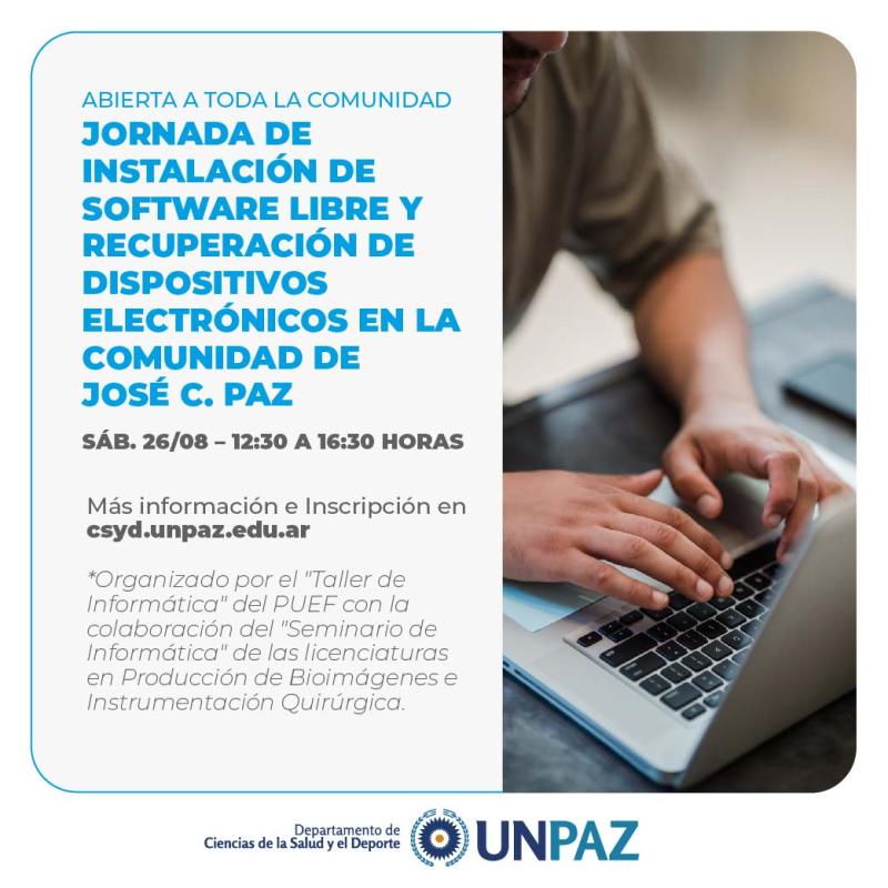 Jornada de instalación de software libre y recuperación de dispositivos electrónicos en la comunidad de José C. Paz