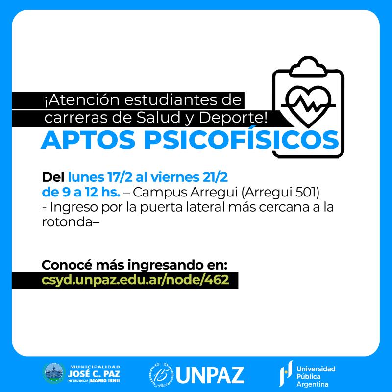 Aptos psicofísicos para estudiantes de carreras de salud y deporte