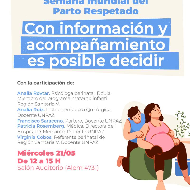 UNPAZ se suma a la Semana Mundial del Parto Respetado con un conversatorio interdisciplinario