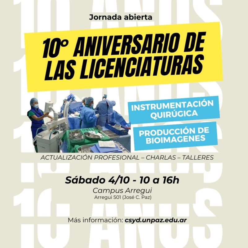 UNPAZ conmemora el 10º aniversario de las carreras de Bioimágenes e Instrumentación Quirúrgica