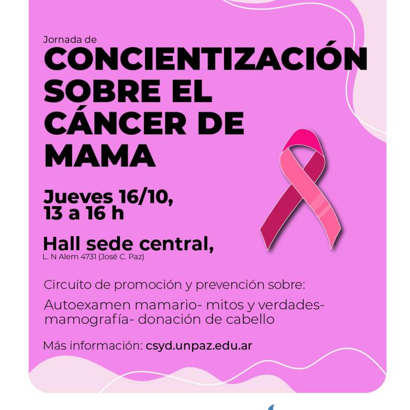 ACTIVIDAD DE CONCIENTIZACIÓN Y PREVENCIÓN DEL CÁNCER DE MAMA EN LA UNPAZ