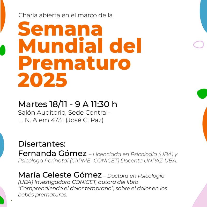 Charla abierta en el marco de la Semana Mundial del Prematuro